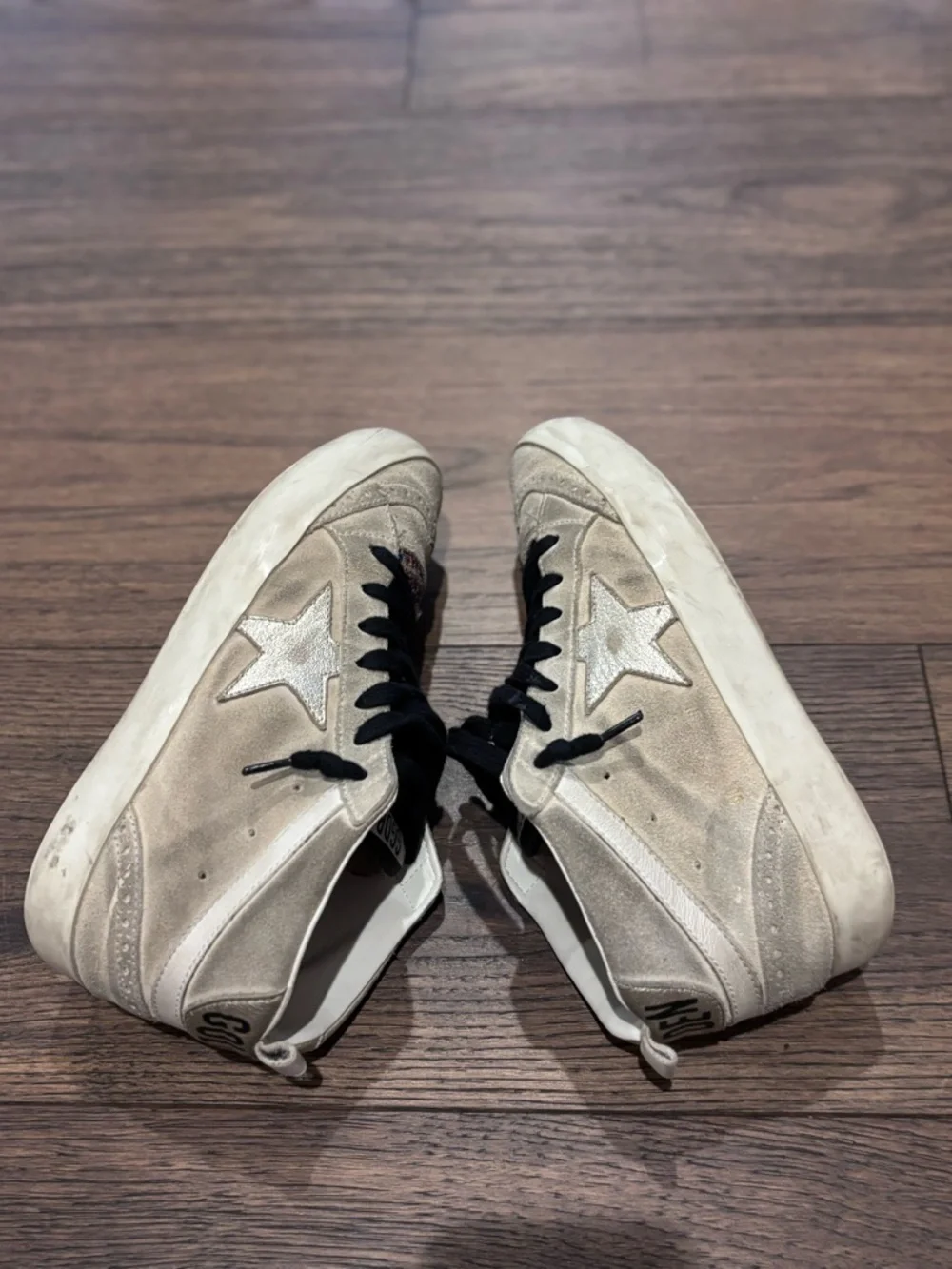 Golden Goose GGDB Glitter mid- star Sneakers in Beige with Multicolor Glitter - Picture 3 of 8